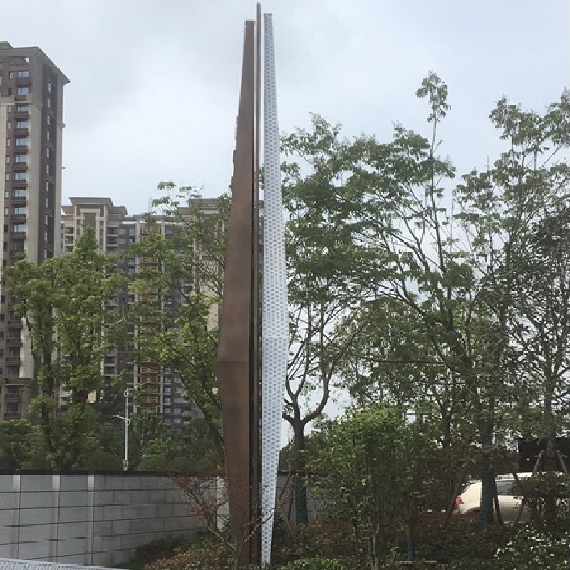 園林景觀鏡面不銹鋼雕塑廠家定制不銹鋼精神堡壘雕塑